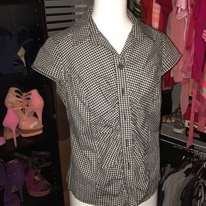 Black and white button up